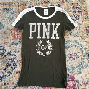 Victorias Secret PINK | hunter green sequin T Shirt